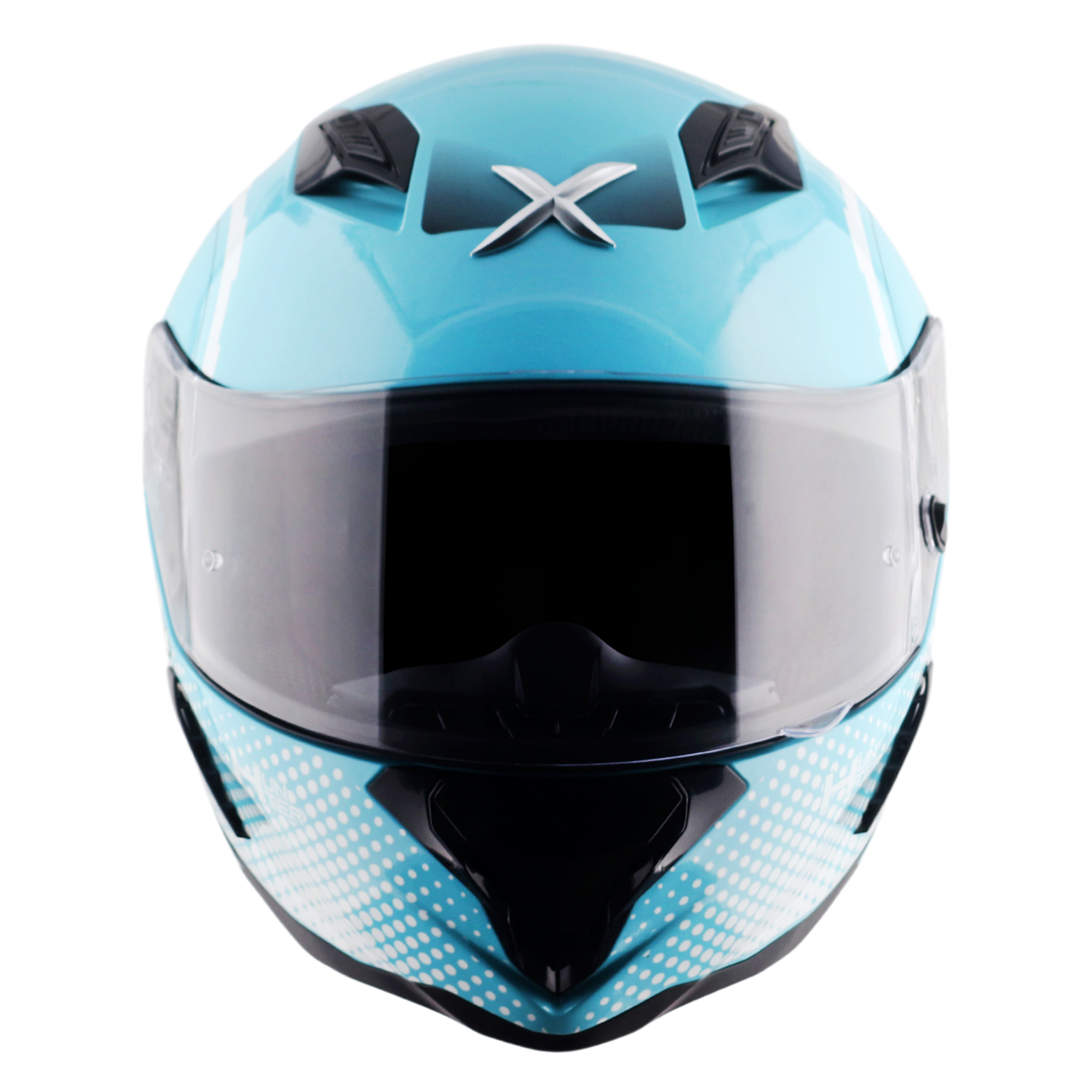 Axor Hunter SH890 Full Face Helmet - Spear Blue White Gloss