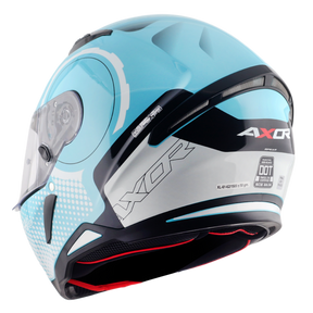 Axor Hunter SH890 Full Face Helmet - Spear Blue White Gloss