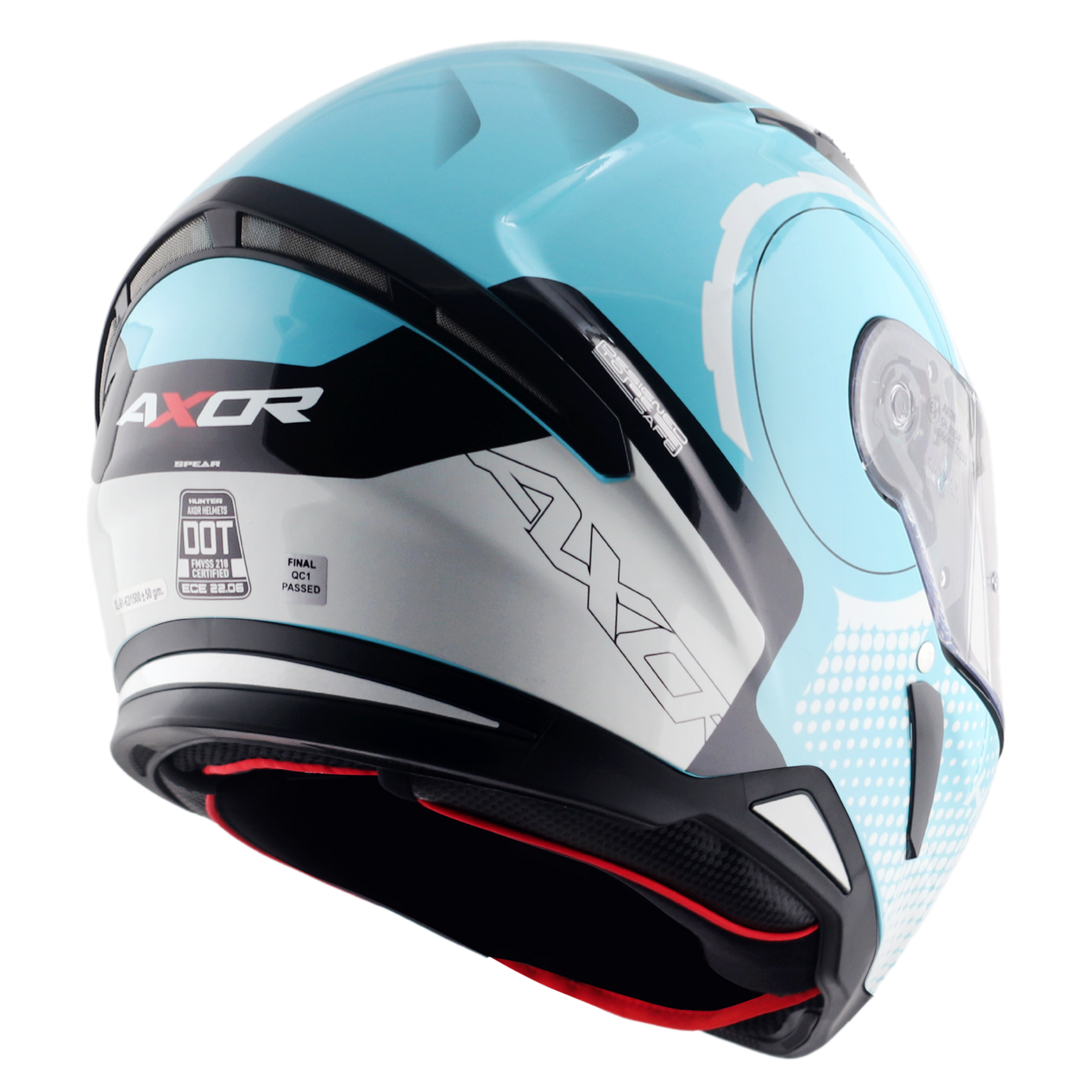 Axor Hunter SH890 Full Face Helmet - Spear Blue White Gloss