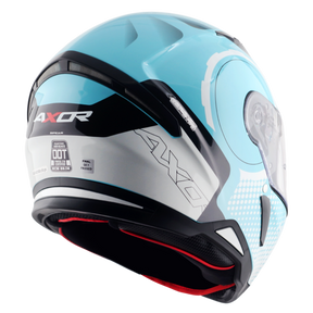 Axor Hunter SH890 Full Face Helmet - Spear Blue White Gloss
