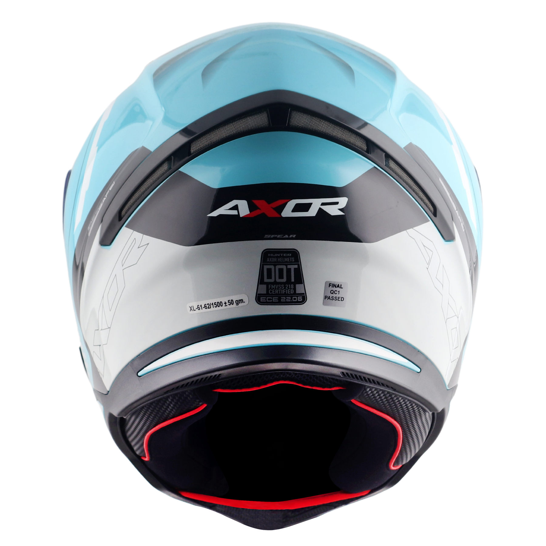 Axor Hunter SH890 Full Face Helmet - Spear Blue White Gloss