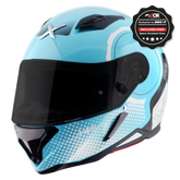 Axor Hunter SH890 Full Face Helmet - Spear Blue White Gloss