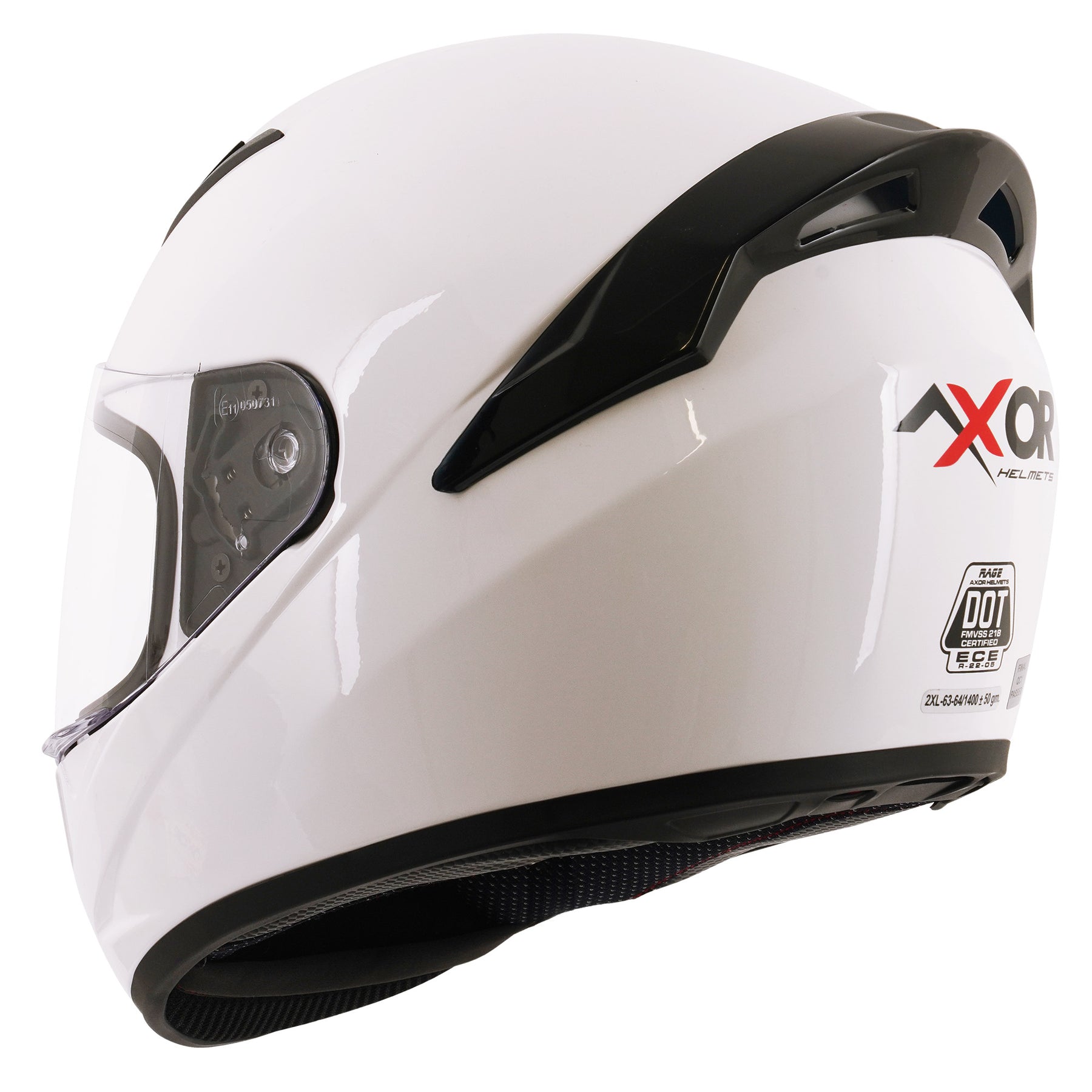 Axor Rage Full Face Motorcycle Motorbike Scooter Helmet - Gloss White