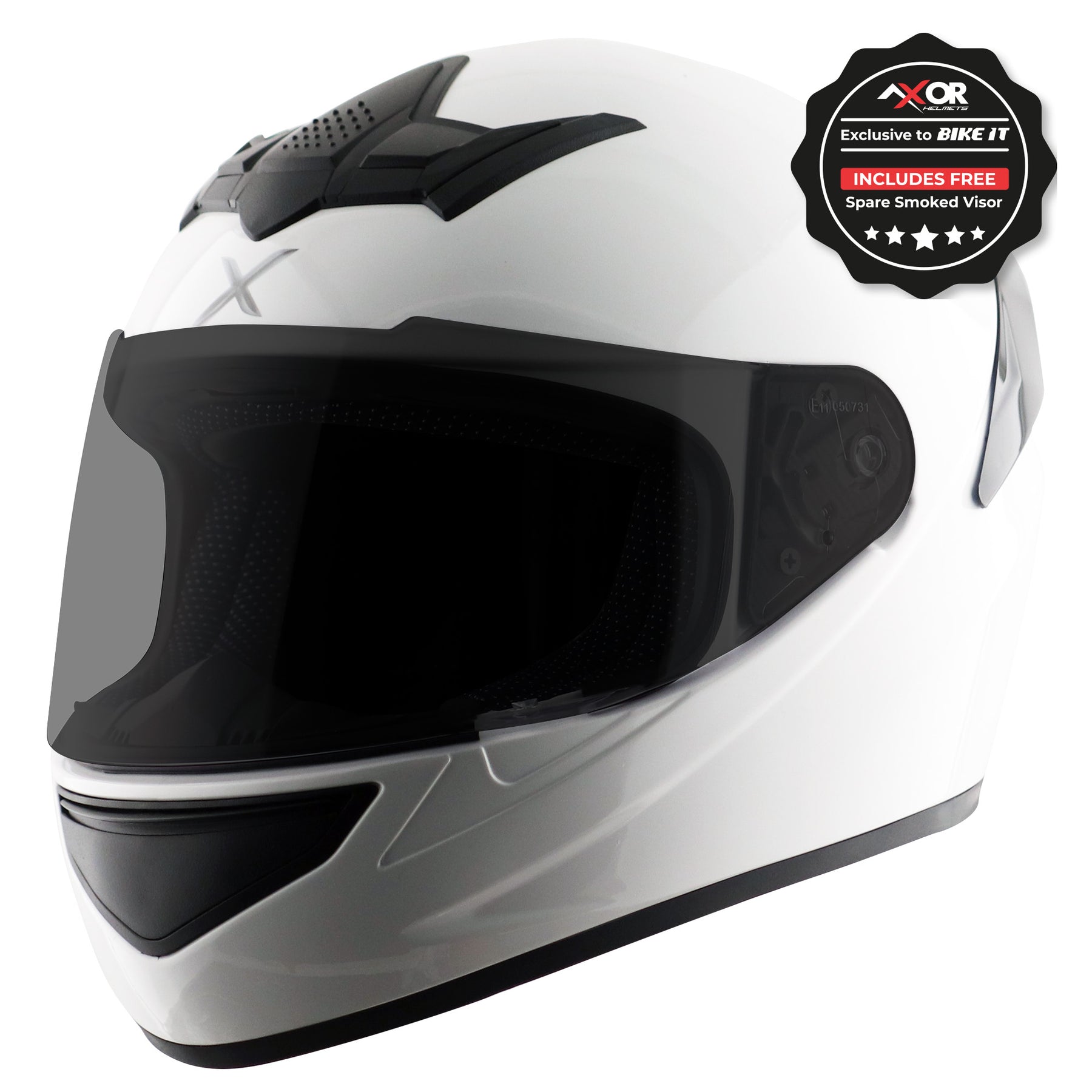 Axor Rage Full Face Motorcycle Motorbike Scooter Helmet - Gloss White
