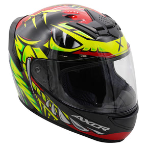 Axor Rage Full Face Motorcycle Motorbike Helmet - Python Red Yellow Black Gloss