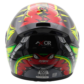 Axor Rage Full Face Motorcycle Motorbike Helmet - Python Red Yellow Black Gloss