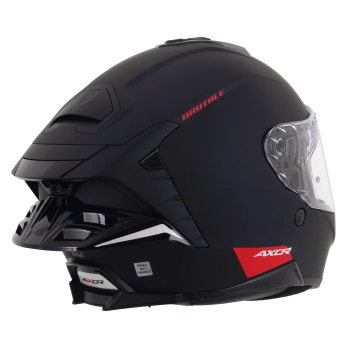 Axor Brutale Full Face Helmet With Dual Spoiler - Black Matt