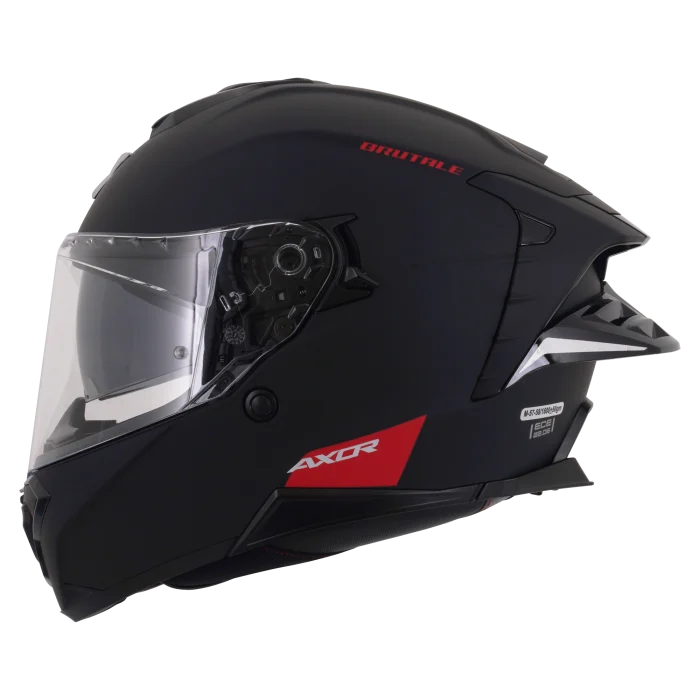 Axor Brutale Full Face Helmet With Dual Spoiler - Black Matt