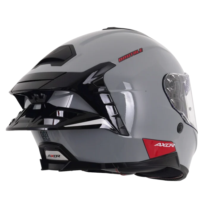 Axor Brutale Full Face Helmet With Dual Spoiler - Nardo Grey Gloss