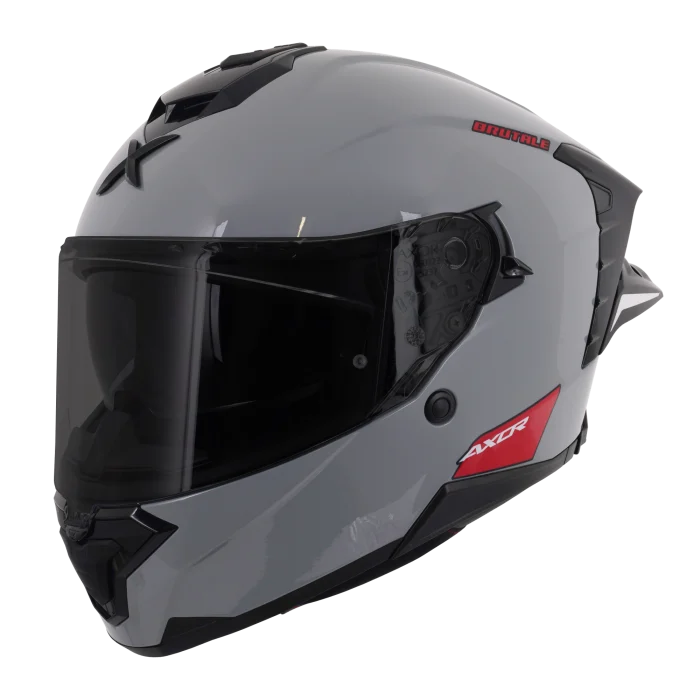 Axor Brutale Full Face Helmet With Dual Spoiler - Nardo Grey Gloss