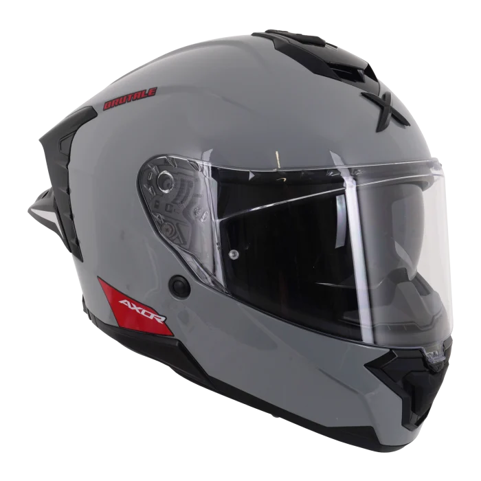 Axor Brutale Full Face Helmet With Dual Spoiler - Nardo Grey Gloss