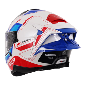 Axor Brutale Full Face Helmet With Dual Spoiler - Ryden White Red Blue