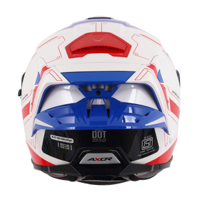 Axor Brutale Full Face Helmet With Dual Spoiler - Ryden White Red Blue