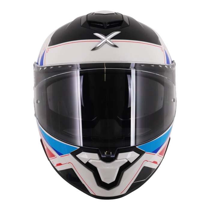 Axor Brutale Full Face Helmet With Dual Spoiler - Ryden White Red Blue