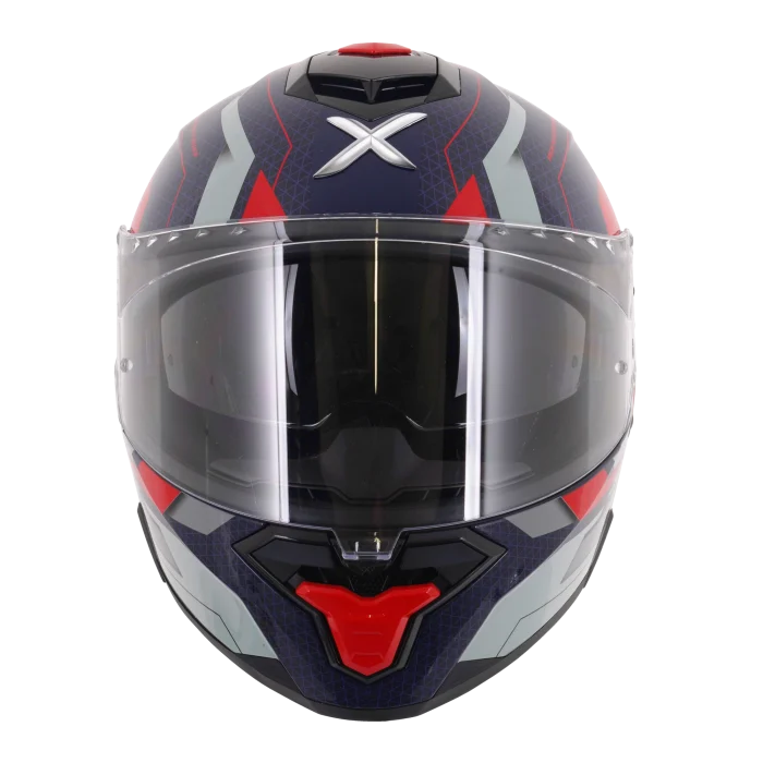 Axor Brutale Full Face Helmet With Dual Spoiler - Plexus Blue Red