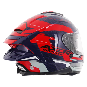 Axor Brutale Full Face Helmet With Dual Spoiler - Plexus Blue Red