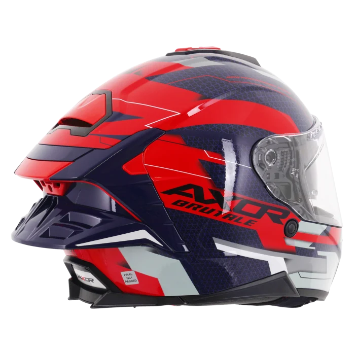 Axor Brutale Full Face Helmet With Dual Spoiler - Plexus Blue Red
