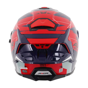 Axor Brutale Full Face Helmet With Dual Spoiler - Plexus Blue Red