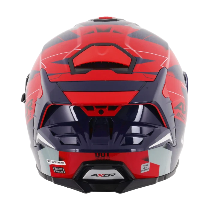 Axor Brutale Full Face Helmet With Dual Spoiler - Plexus Blue Red