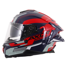 Axor Brutale Full Face Helmet With Dual Spoiler - Plexus Blue Red