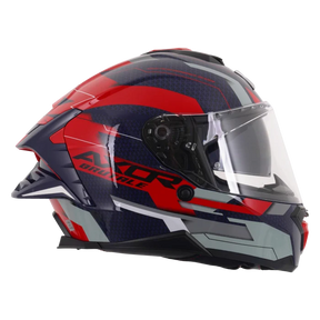 Axor Brutale Full Face Helmet With Dual Spoiler - Plexus Blue Red