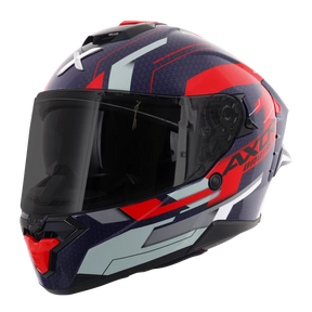 Axor Brutale Full Face Helmet With Dual Spoiler - Plexus Blue Red