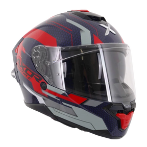 Axor Brutale Full Face Helmet With Dual Spoiler - Plexus Blue Red