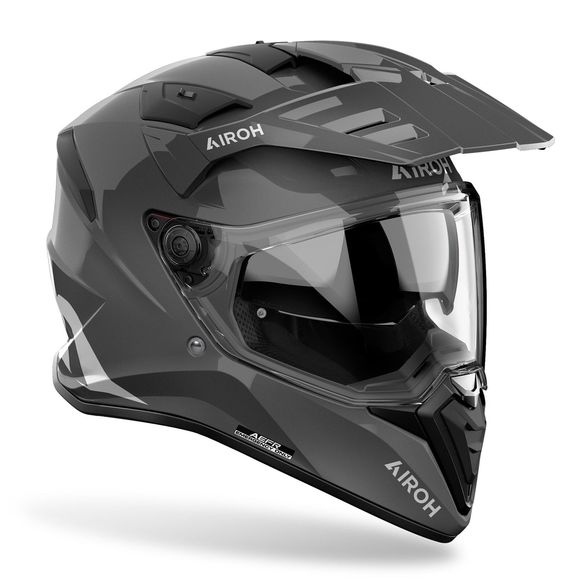 Airoh Bandit 2 in 1 Adventure Motorcycle Motorbike Helmet - Dark Grey Gloss ECE 2206