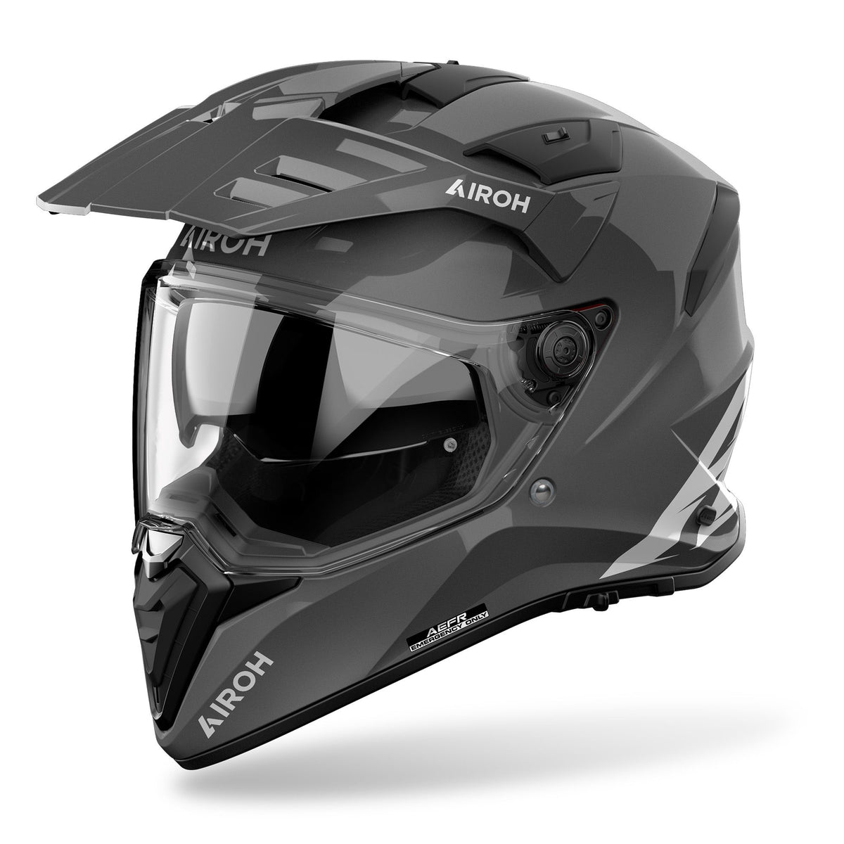 Airoh Bandit 2 in 1 Adventure Motorcycle Motorbike Helmet - Dark Grey Gloss ECE 2206
