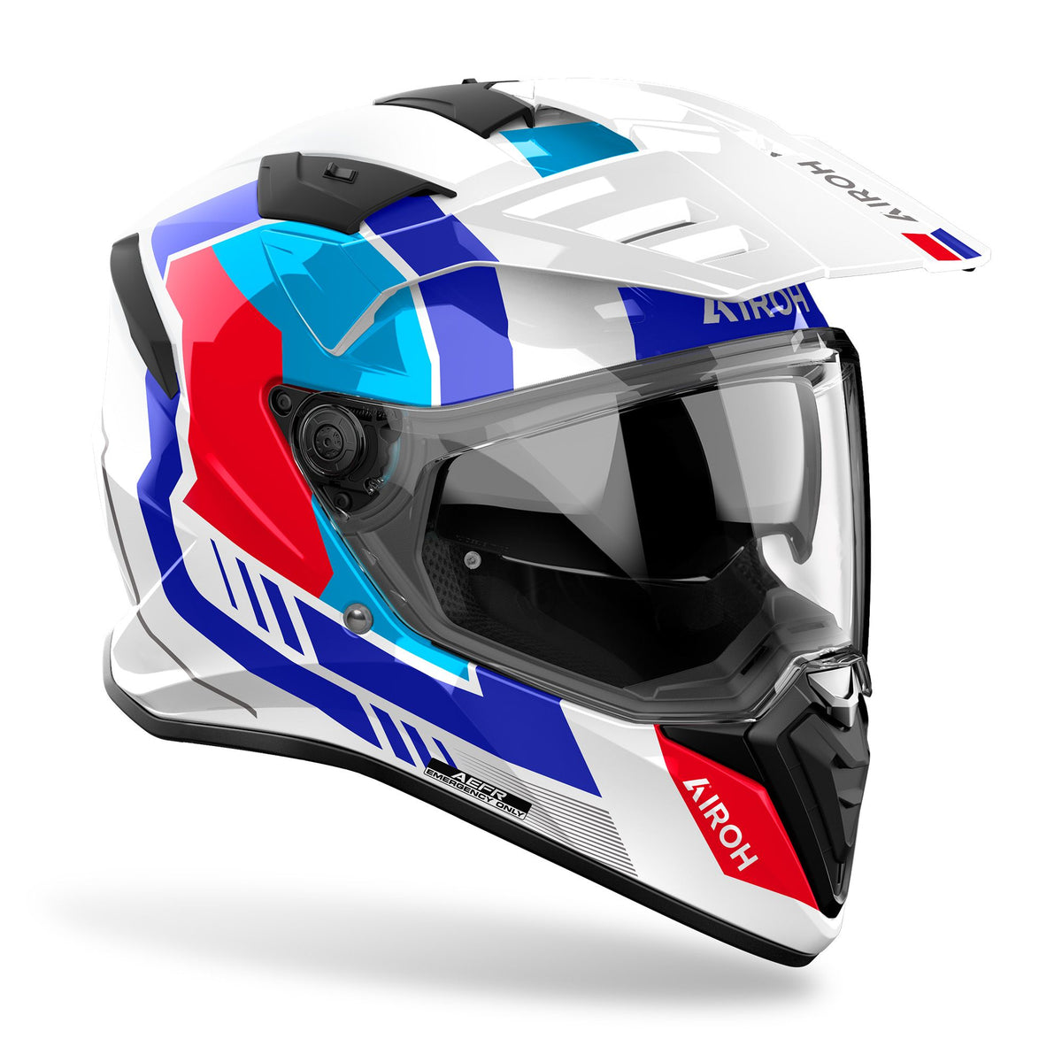 Airoh Bandit 2 in 1 Adventure Motorcycle Motorbike Helmet - Horn White Gloss ECE 2206