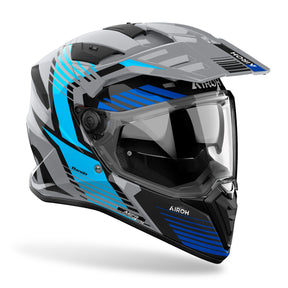 Airoh Bandit 2 in 1 Adventure Motorcycle Motorbike Helmet - Spicy Blue Gloss ECE 2206