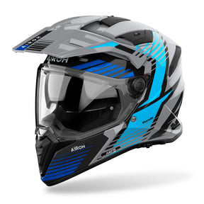 Airoh Bandit 2 in 1 Adventure Motorcycle Motorbike Helmet - Spicy Blue Gloss ECE 2206