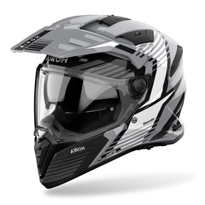 Airoh Bandit 2 in 1 Adventure Motorcycle Motorbike Helmet - Spicy Grey Gloss ECE 2206