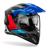 Airoh Bandit 2 in 1 Adventure Motorcycle Motorbike Helmet - Tune Blue Red Gloss ECE 2206