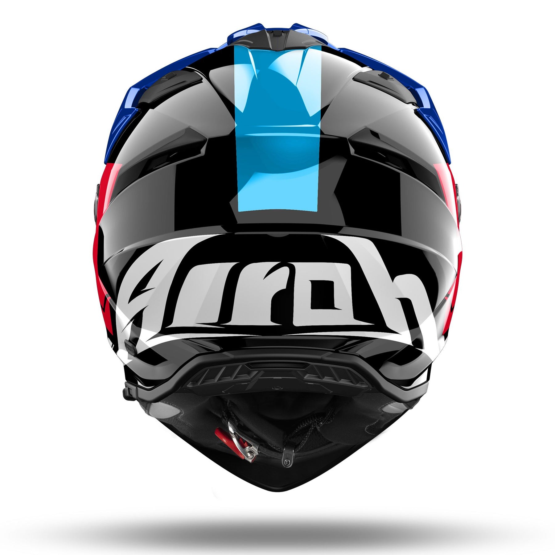 Airoh Bandit 2 in 1 Adventure Motorcycle Motorbike Helmet - Tune Blue Red Gloss ECE 2206