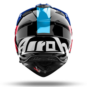 Airoh Bandit 2 in 1 Adventure Motorcycle Motorbike Helmet - Tune Blue Red Gloss ECE 2206
