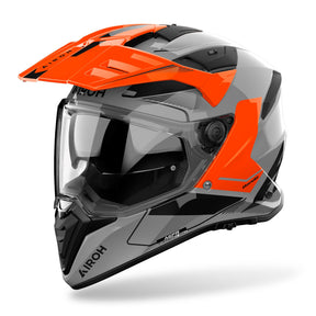 Airoh Bandit 2 in 1 Adventure Motorcycle Motorbike Helmet -Tune Orange Gloss ECE 2206