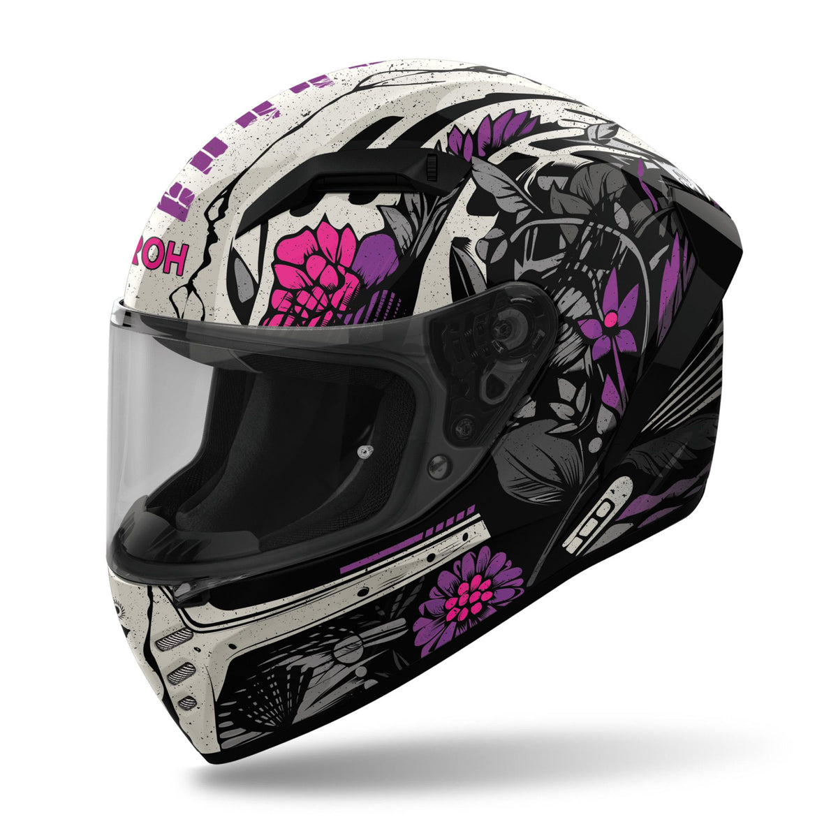 Airoh Connor Full Face Motorcycle Motorbike Helmet -  Bloom Gloss ECE 2206