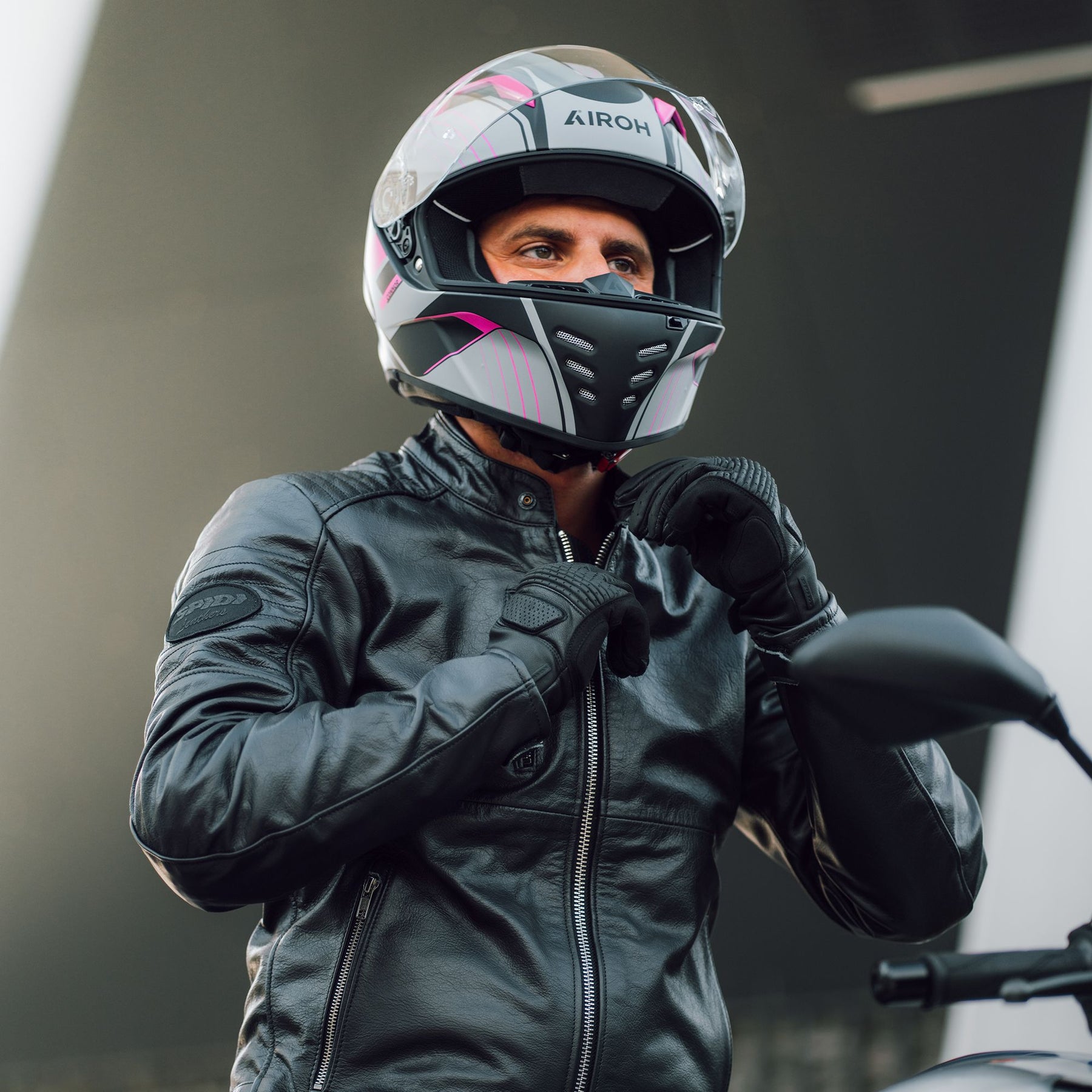 Airoh Connor Motorcycle Helmet - Achieve Pink Matt ECE 2206