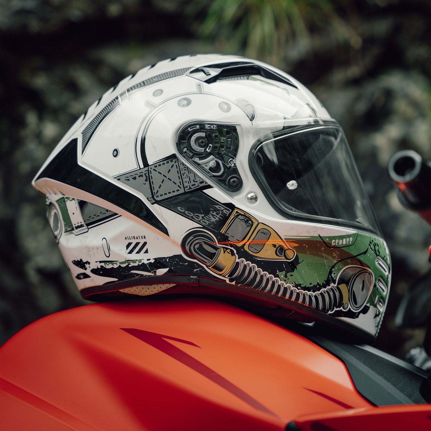 Airoh Connor Motorcycle Helmet - Alligator Gloss ECE 2206