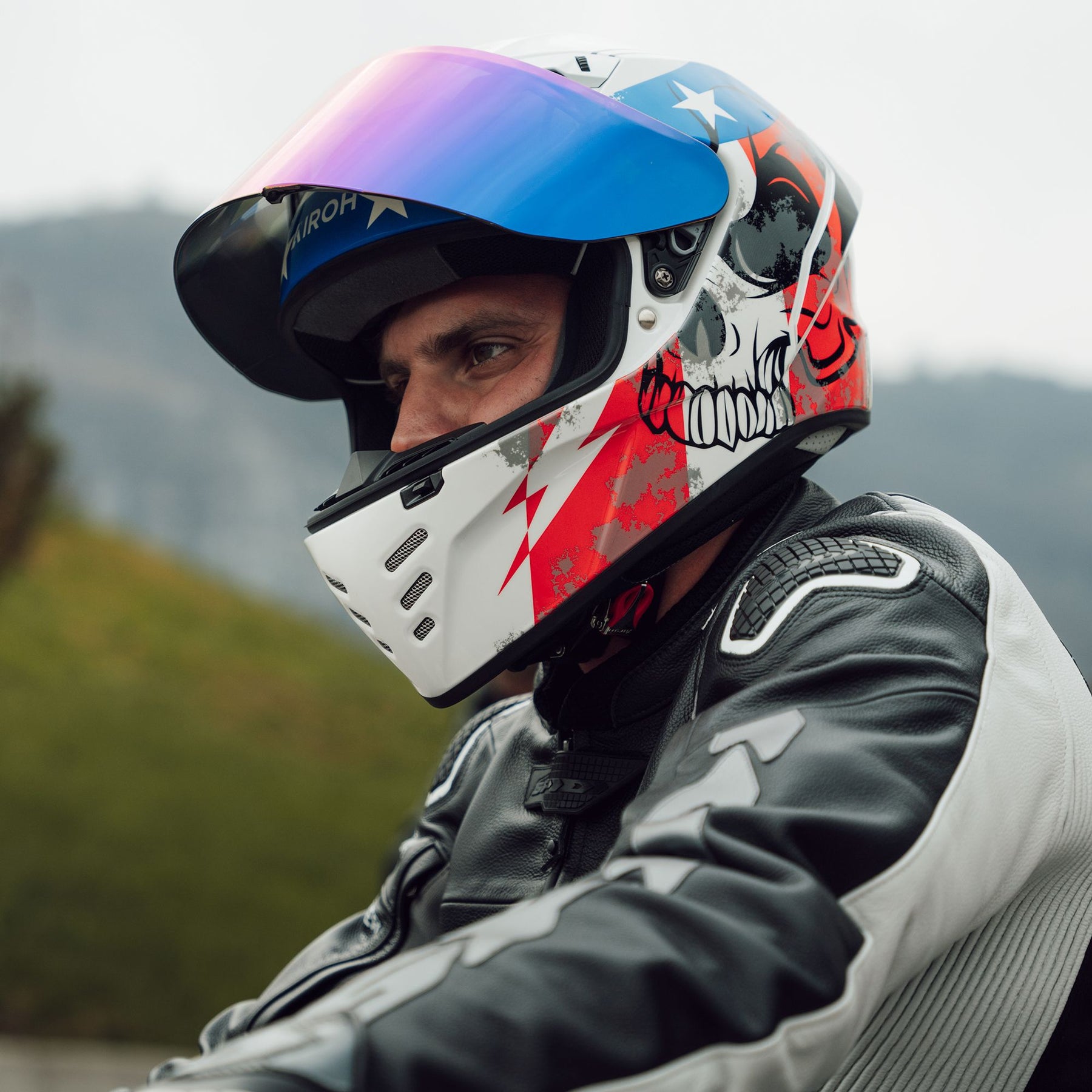 Airoh Connor Motorcycle Helmet - Nation Gloss ECE 2206