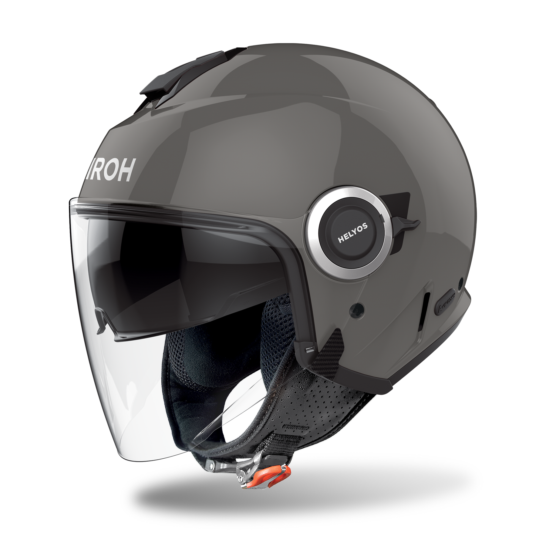 Airoh Helyos Open Face Scooter Motorcycle Helmet - Dark Grey Gloss ECE 2206