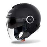 Airoh Helyos Open Face Scooter Motorcycle Helmet - Black Matt ECE 2206