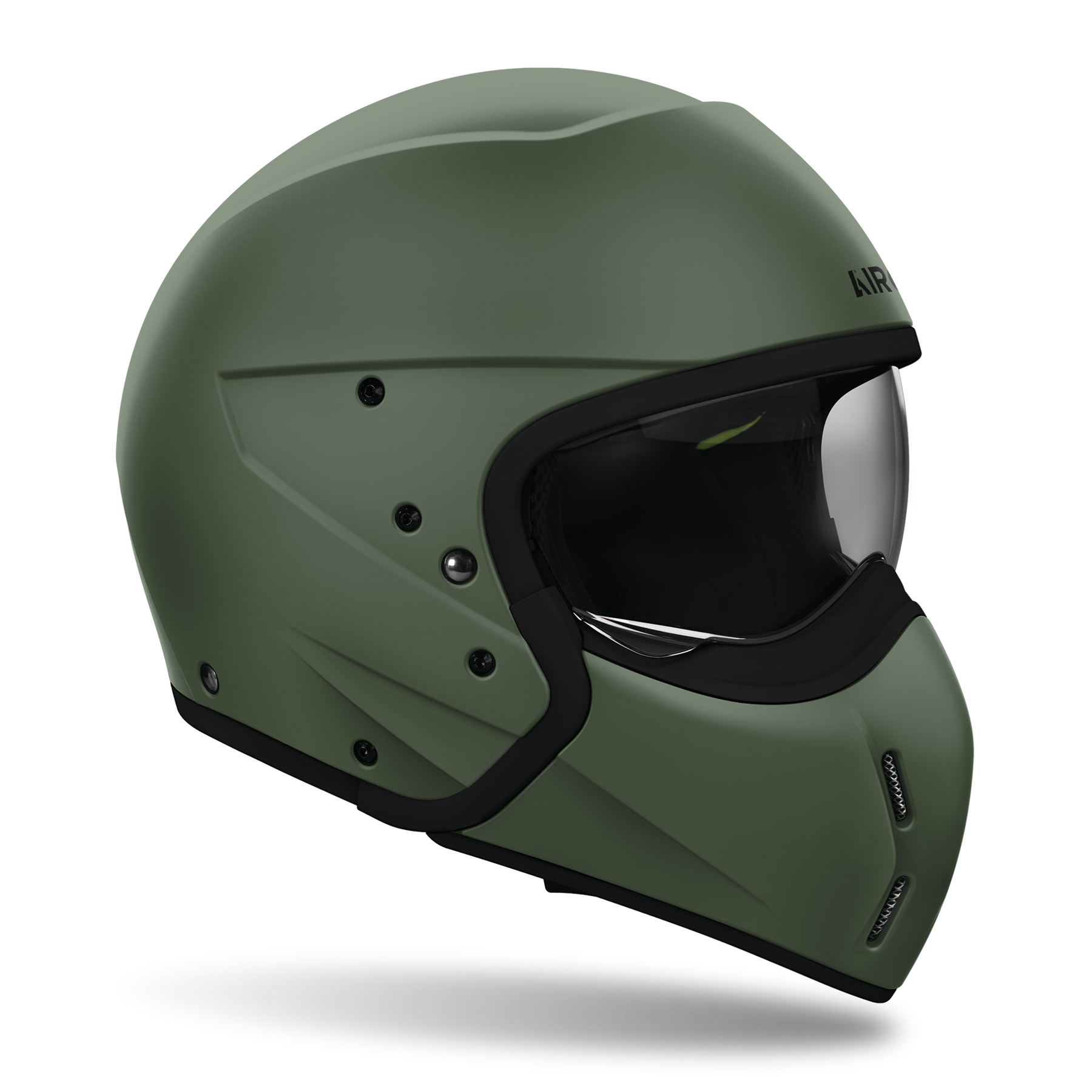 Airoh J110 2 in 1 Composite Carbon Motorcycle Motorbike Helmet - Miltary Green Matt ECE 2206
