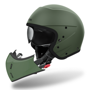 Airoh J110 2 in 1 Composite Carbon Motorcycle Motorbike Helmet - Miltary Green Matt ECE 2206