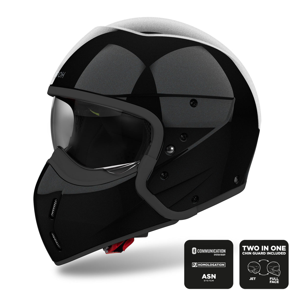 Airoh J110 Motorcycle Helmet - Black Glitter ECE 2206