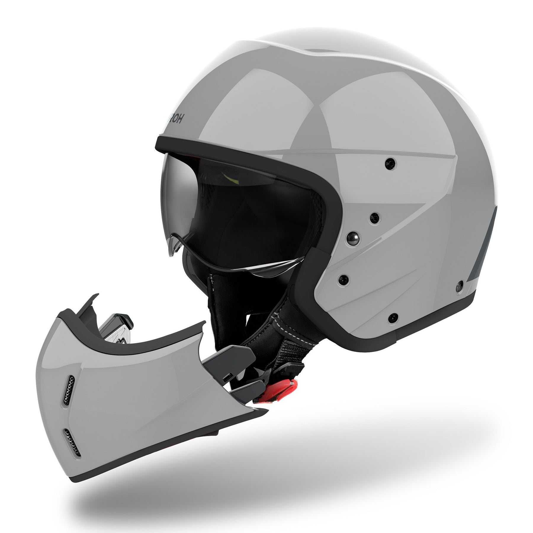 Airoh J110 Motorcycle Helmet - Cement Grey Gloss ECE 2206