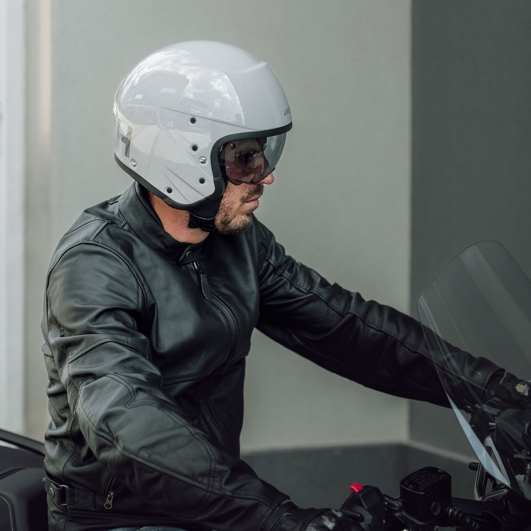 Airoh J110 Motorcycle Helmet - Cement Grey Gloss ECE 2206