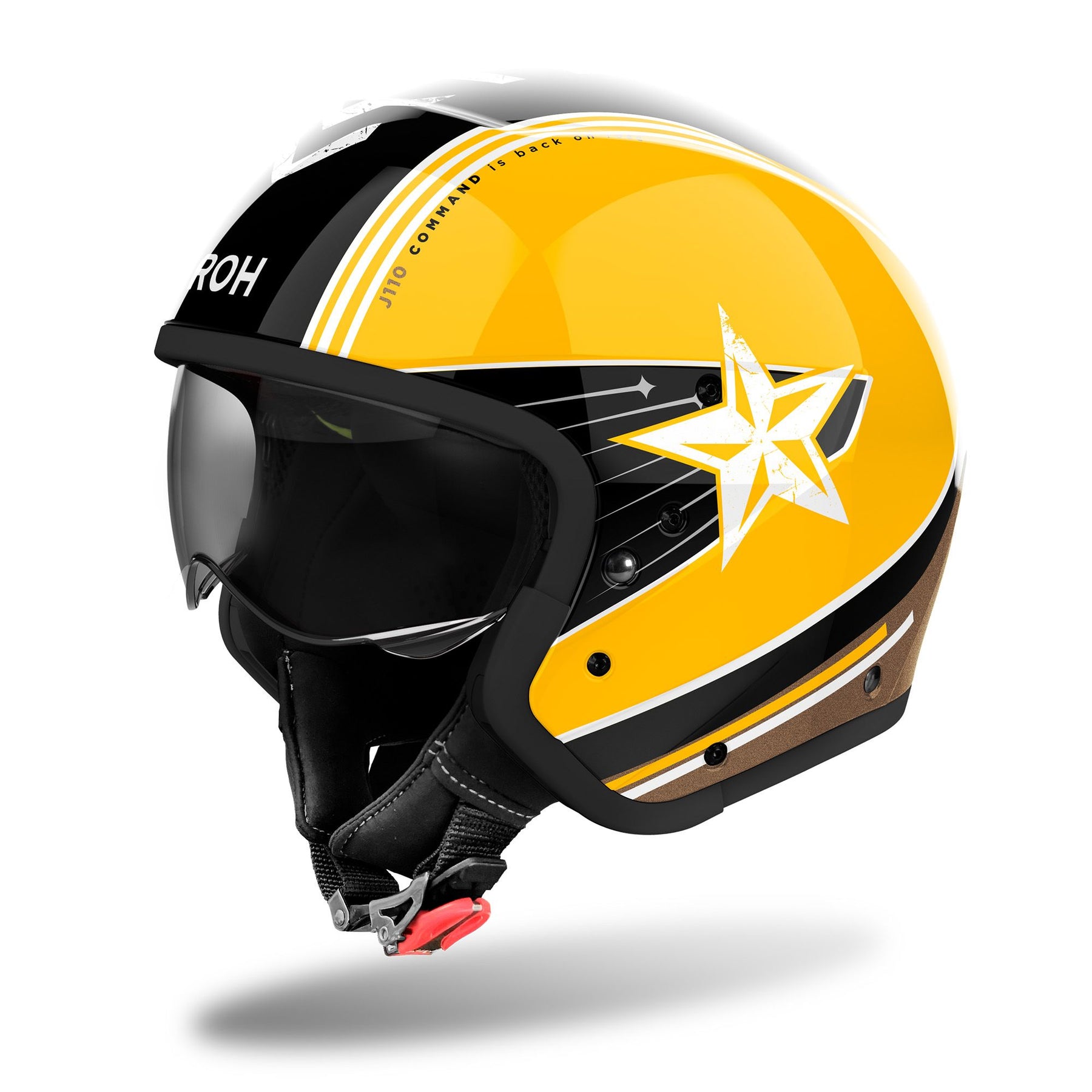 Airoh J110 Motorcycle Helmet - Command Yellow Gloss ECE 2206