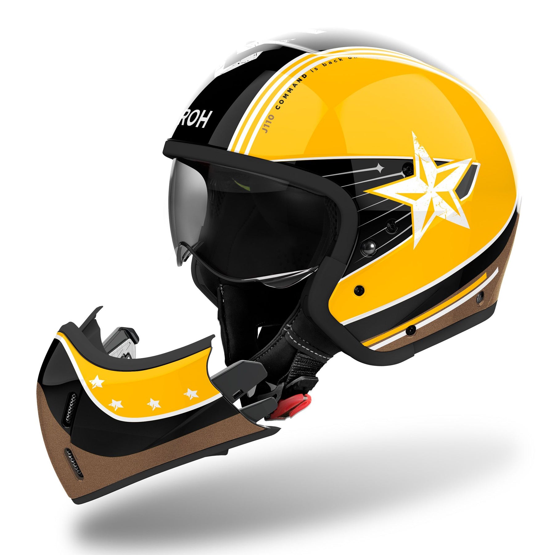 Airoh J110 Motorcycle Helmet - Command Yellow Gloss ECE 2206